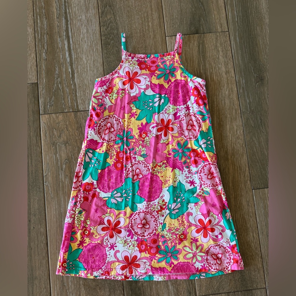Hanna Andersson girls pink floral sundress 100% cotton size 140 (US 10) - Picture 4 of 7